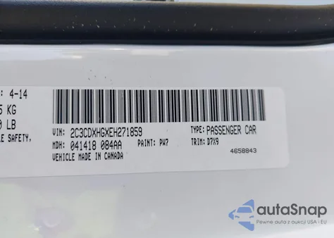 2014 Dodge Charger Sxt z USA, uszkodzony, nr VIN 2C3CDXHGXEH271859